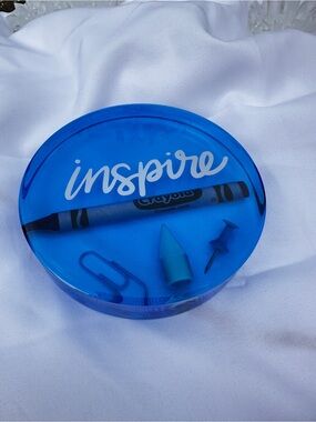 Blue Inspire Resin Paperweight